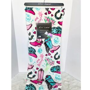 NWT BETSEY JOHNSON Ultra Soft Plush Throw DISCO Cowgirl Blanket